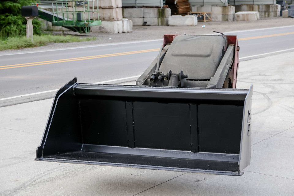 Express Steel Snow/Mulch Bucket | SKU ES-TDSMB-0054 | Width 54" | Hydraulic Flow 9–15 GPM | For Mini Skid Steers
