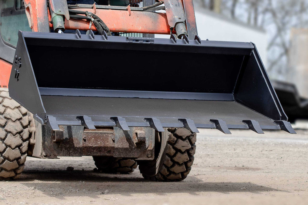 Express Steel | Heavy Duty Tooth Bucket | SKU ES-HDTB-0072 | Width 72" | Hydraulic Flow 18 To 25 GPM | For Skid Steers