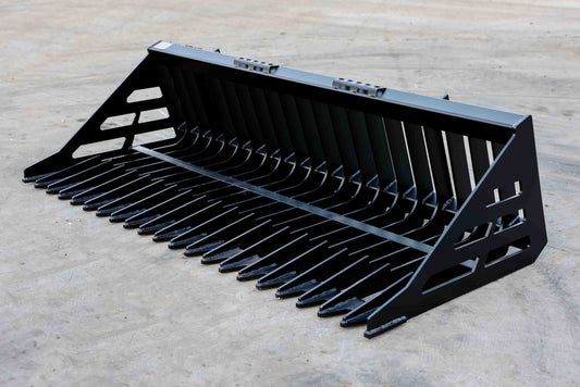 Express Steel | Heavy-Duty Rock Bucket | SKU ES30020 | Width 72" | Hydraulic Flow 18 To 25 GPM | For Skid Steer Loaders