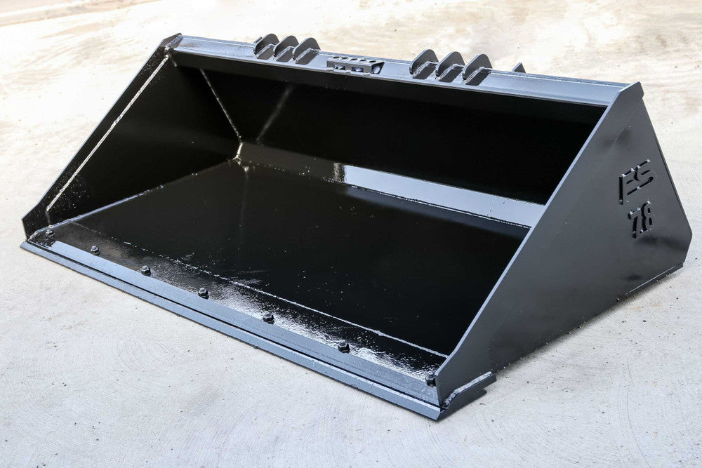 Express Steel | Smooth Bucket | Model 78" Heavy Duty | SKU ES-HDSB-0078 | Weight 825 lbs | Durable Steel Construction | Hydraulic Flow 0 To 25 GPM | For Skid Steers