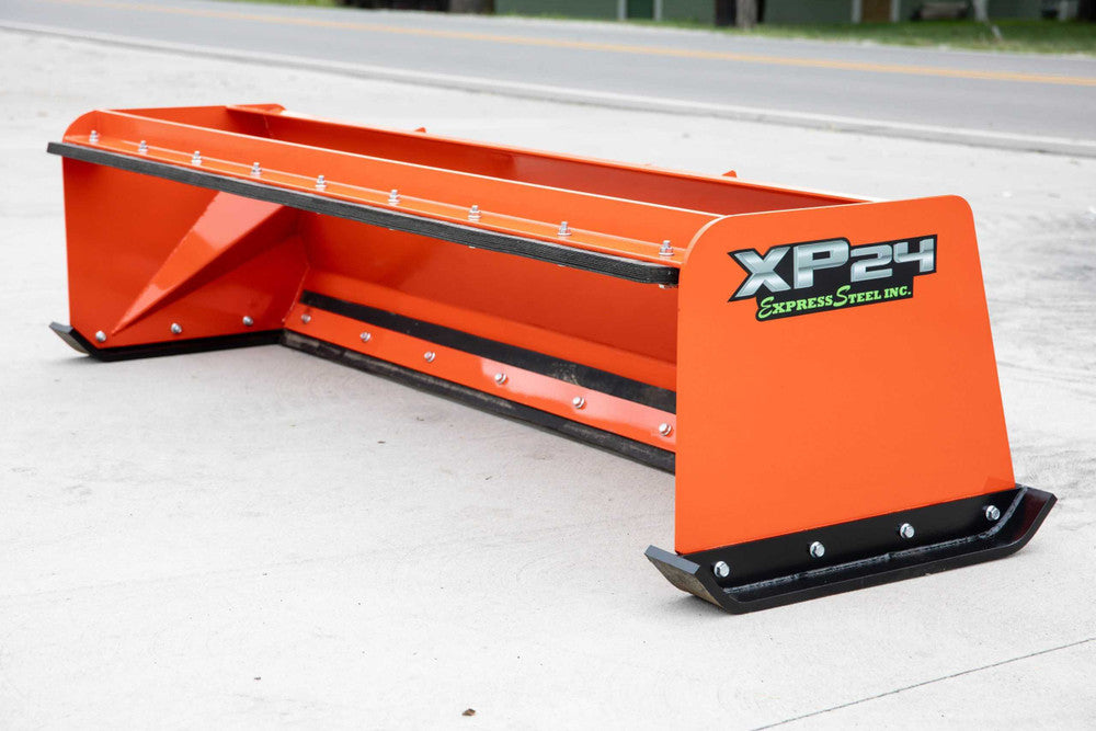 Express Steel | Pullback Snow Pusher | Model 8′ XP24 | SKU ES924PB08 | Width 96" | Hydraulic Flow 0 To 25 GPM | Horsepower 35+ HP | For Skid Steers, Tractors & Loaders