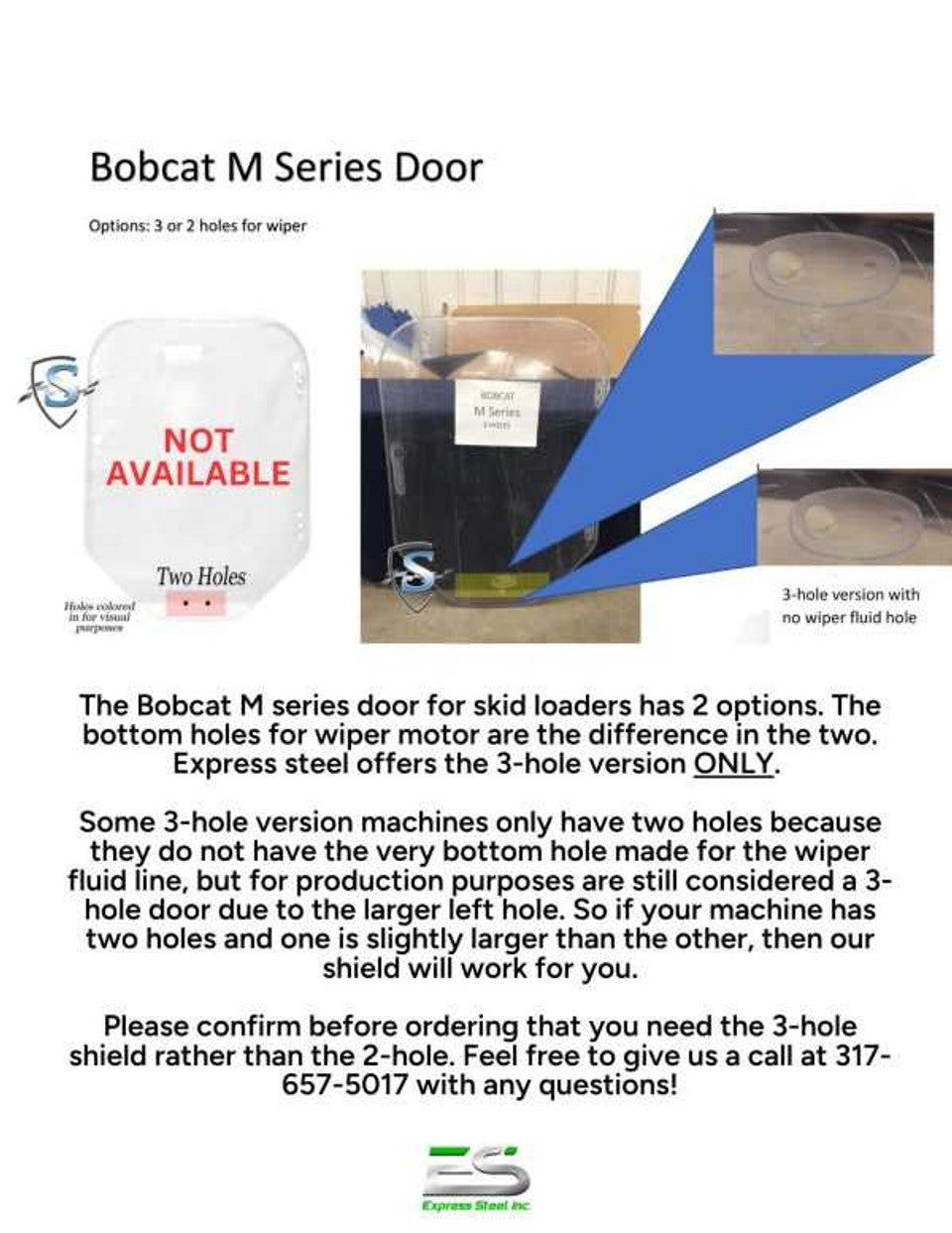 Express Steel Lexan Windshield | SKU FIN-H-542B1 | 36" Width | OEM Fit | Hydraulic Flow 15–25 GPM | For Bobcat M Series Skid Steers