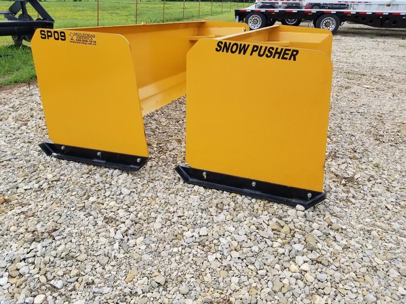 2024 Industrias America Snow Pusher | Model SP-09 | Clearing Width 9' | Snow Capacity 2.25 To 2.75 cubic yards | Hydraulic Flow Range 12 To 18 GPM | For Skid Steers