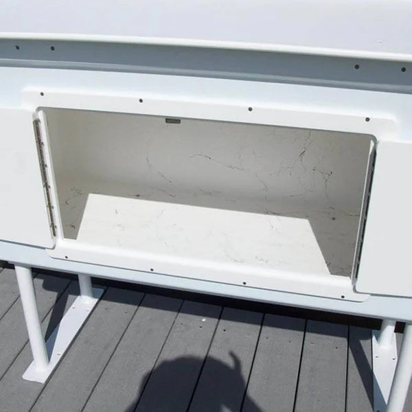 RIO MARINE CUSTOMS | Fish Cleaning Table | Model FCS-CAB-SM | 54" W x 24" D | Dry Storage Cabinet | Universal Dock