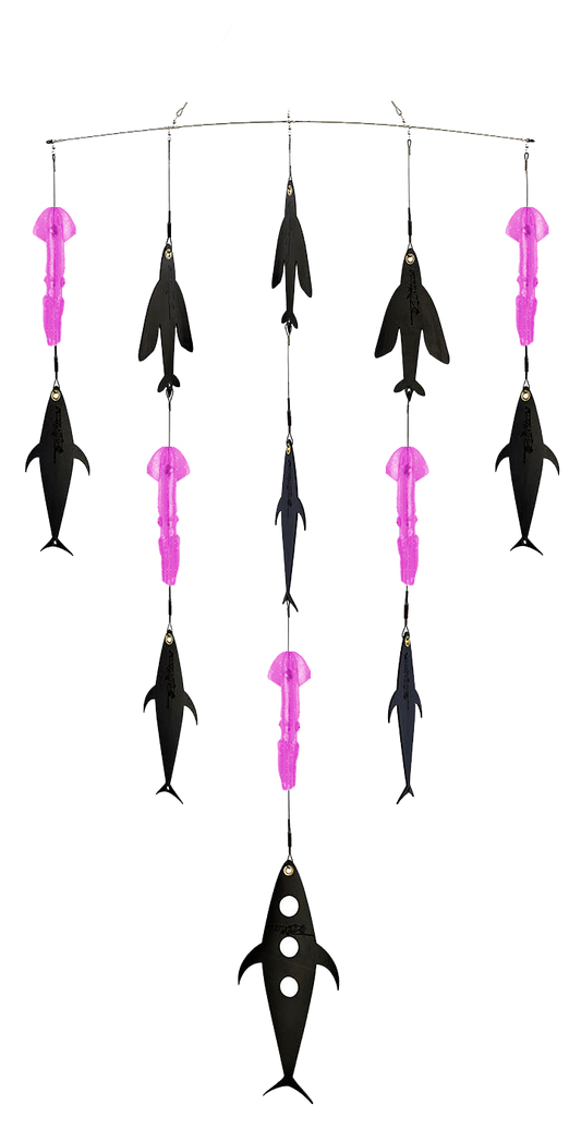 Fish Razr Tackle Spreader Bar With Flapz And Squid | 36"  Length | For Pelagic Game Fish