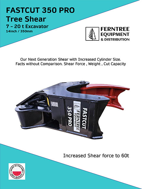 Remet Fastcut 350 Pro Tree Shear | Cutting Capacity 14" / 350mm | For 7 – 20 Tons Excavator