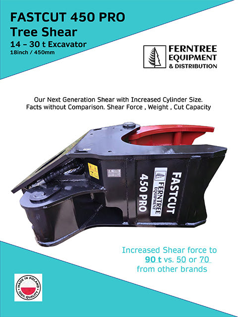 Remet Fastcut 450 Pro Tree Shear | Cutting Capacity 18inch / 450mm | For 14 – 30 Ton Excavator