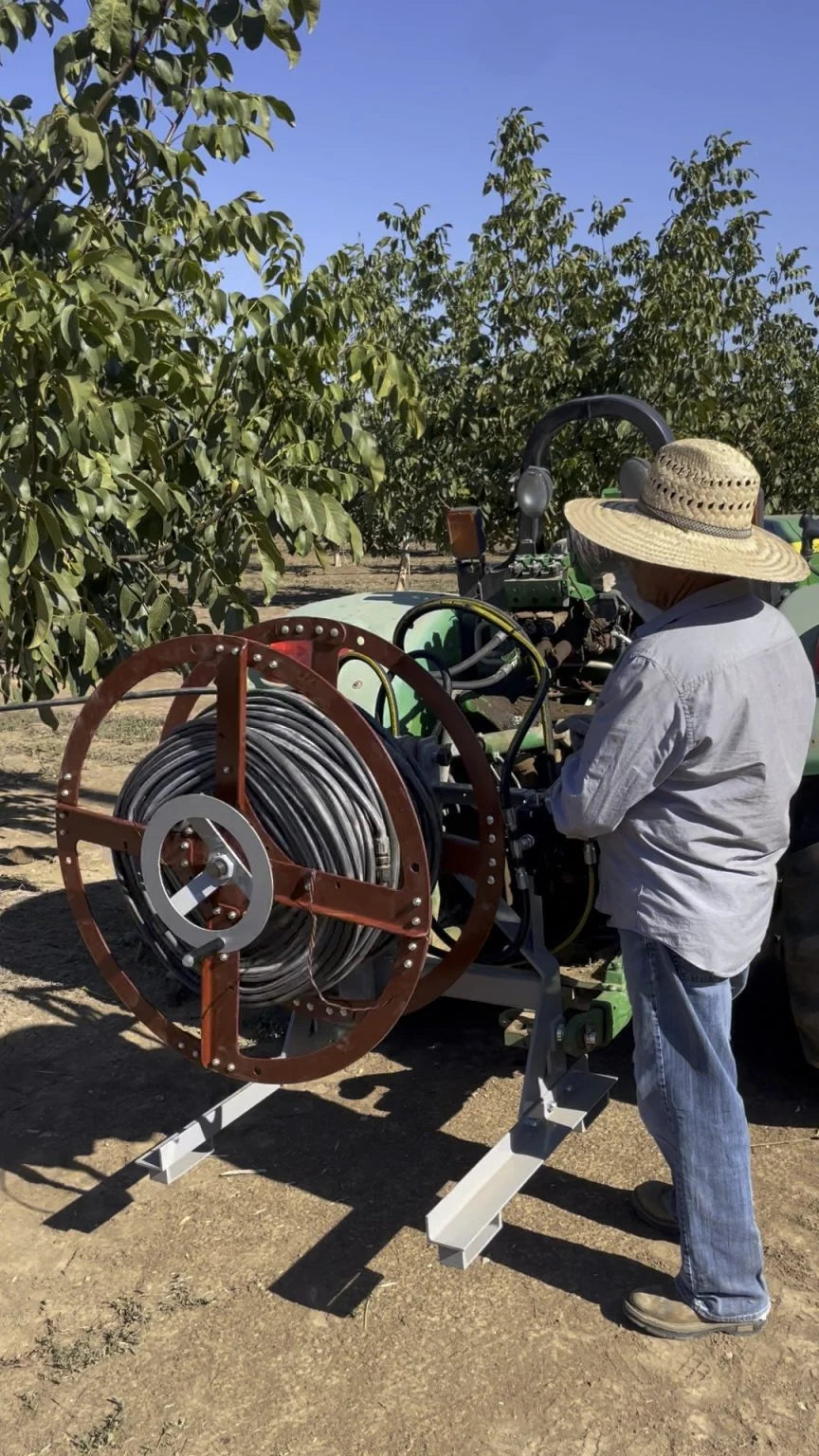 Agrishield Hydraulic 3PT. Universal Winder | Spool Diameter 36" | Hydraulic Oil Flow 5-8+ GPM | For Skid Steers & Tractors
