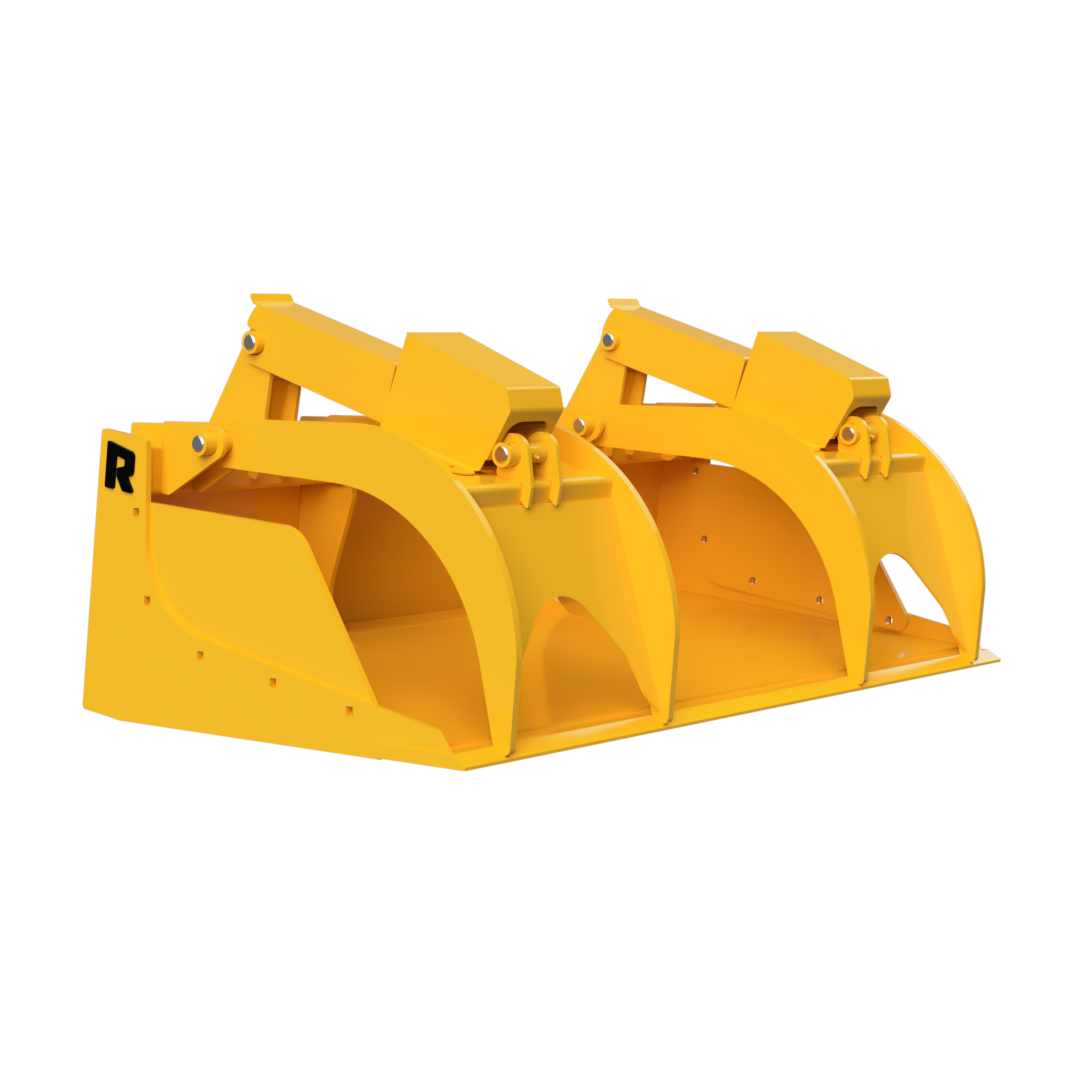 Rockland Heavy Duty Grapple Bucket | High-Strength Steel | Cylinder Rating 4,000 PSI | Horsepower Compatibility 65-75 HP | For Skid Steers