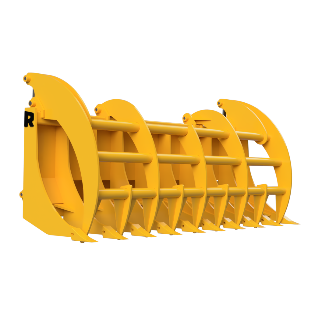Rockland Heavy Duty Grapple Rake | 2"Inch Bore Cylinders | Wide Clamp Grapple | For Skid Steer