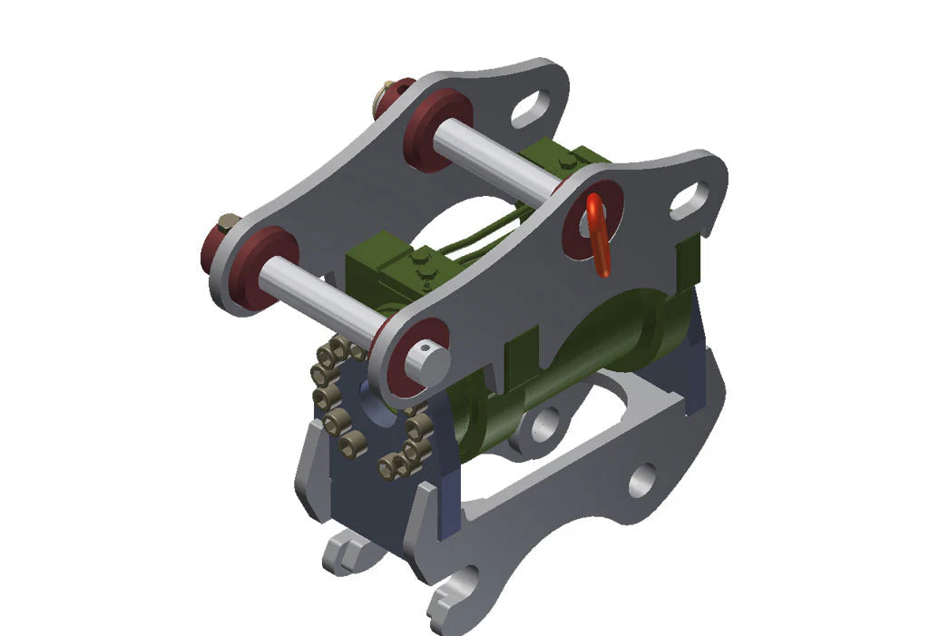 TAG Power Tilt Coupler | Heavy Duty 180° Rotating Interface | Parker/Helac Actuator | 2–60 Ton | For Excavators