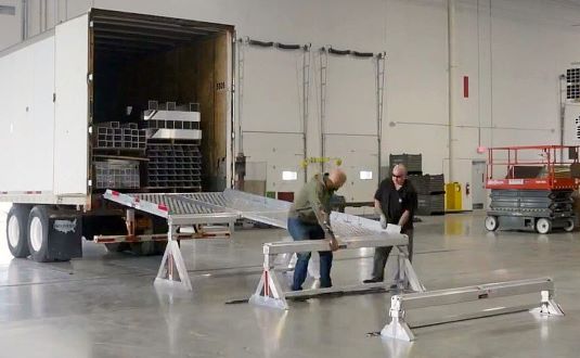 Heavy Duty Ramps | Modular Yard Ramp System | Model 15-84-270-06-MYR | Width 84" Inches | Adjustable Height 15"–48" | Horsepower 23 HP | For Box Trucks, Trailers & Loading Docks