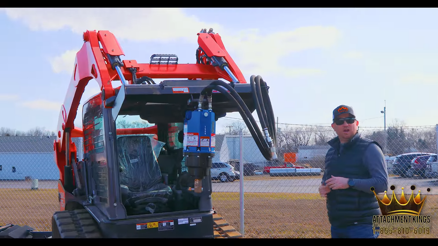 Ignite Attachments Direct-Drive Auger | Model 75DDH | Overall Width 45" | Hydraulic Flow 8 – 20 GPM | For Skid Steers