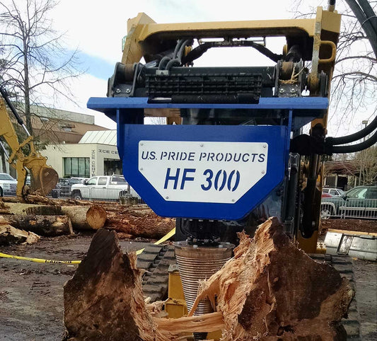 U.S Pride Hands Free Cone Log Splitter | Model HF-300 | Max Split Size 12' Ft | Oil Flow Range 15-32 GPM | For Large Sized Skid Steers