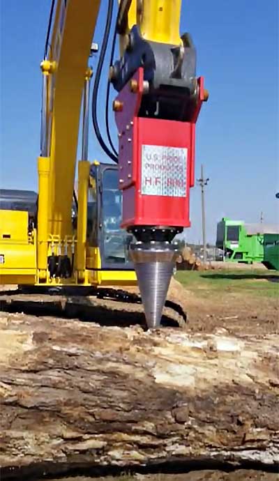 U.S Pride Cone Screw Log Splitter | Model HF-800 | Max Split Size 25' Ft | Carrier Weight 12,000 – 62,000 lbs | For Excavators