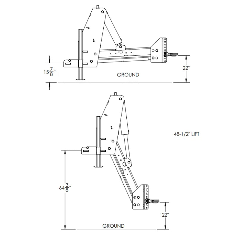 Schnell Industries High Lift Planter Hitch | Model SPHUV10-CIH-L | 83.3 in Heavy-Duty Steel | 48.5 in Lift | 150–400+ HP | For Tractors