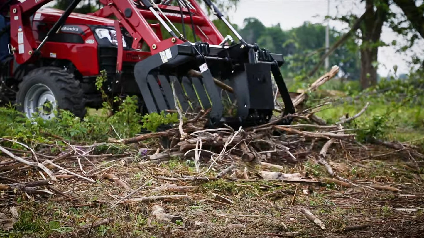 HLA Attachment Debris Brush Grapple Less Loader Mount | Model Grapple 66 To 96 | 66" To 96" Width | For Tractor