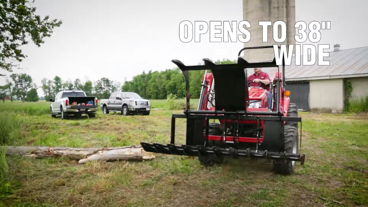 HLA Attachment Debris Brush Grapple Less Loader Mount | Model Grapple 66 To 96 | 66" To 96" Width | For Tractor