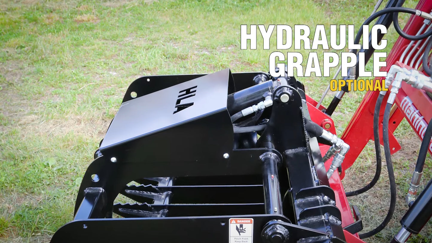 HLA Attachment Debris Brush Grapple Less Loader Mount | Model Grapple 66 To 96 | 66" To 96" Width | For Tractor