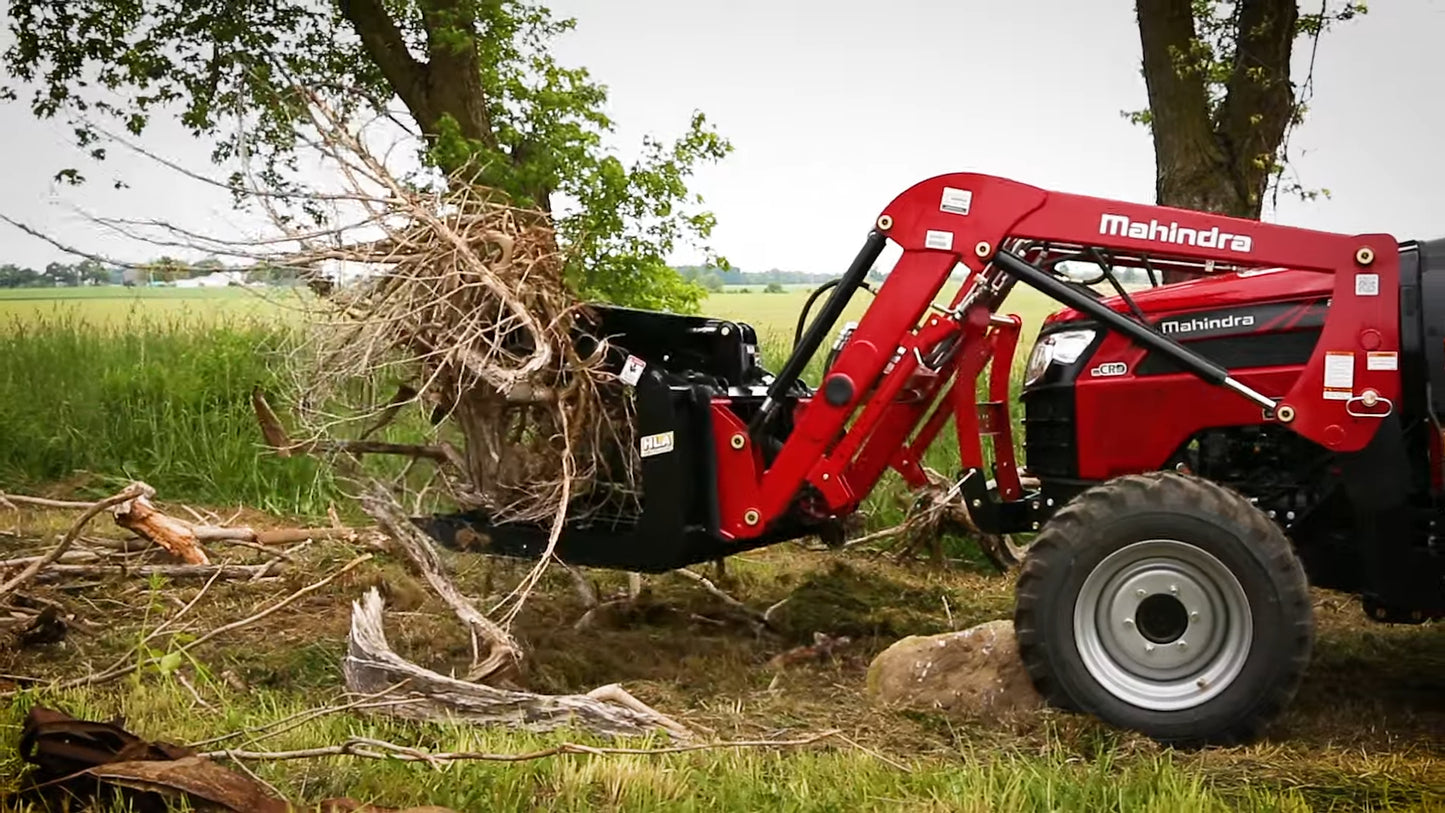 HLA Attachment Debris Brush Grapple Less Loader Mount | Model Grapple 66 To 96 | 66" To 96" Width | For Tractor
