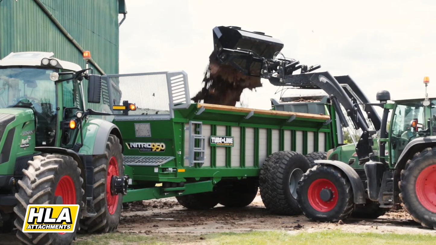 HLA Attachments High Dump High Volume Bucket Less Mount | Width 60", 66", 72", 78", 84" & 96" | For Excavator/Skid Steer