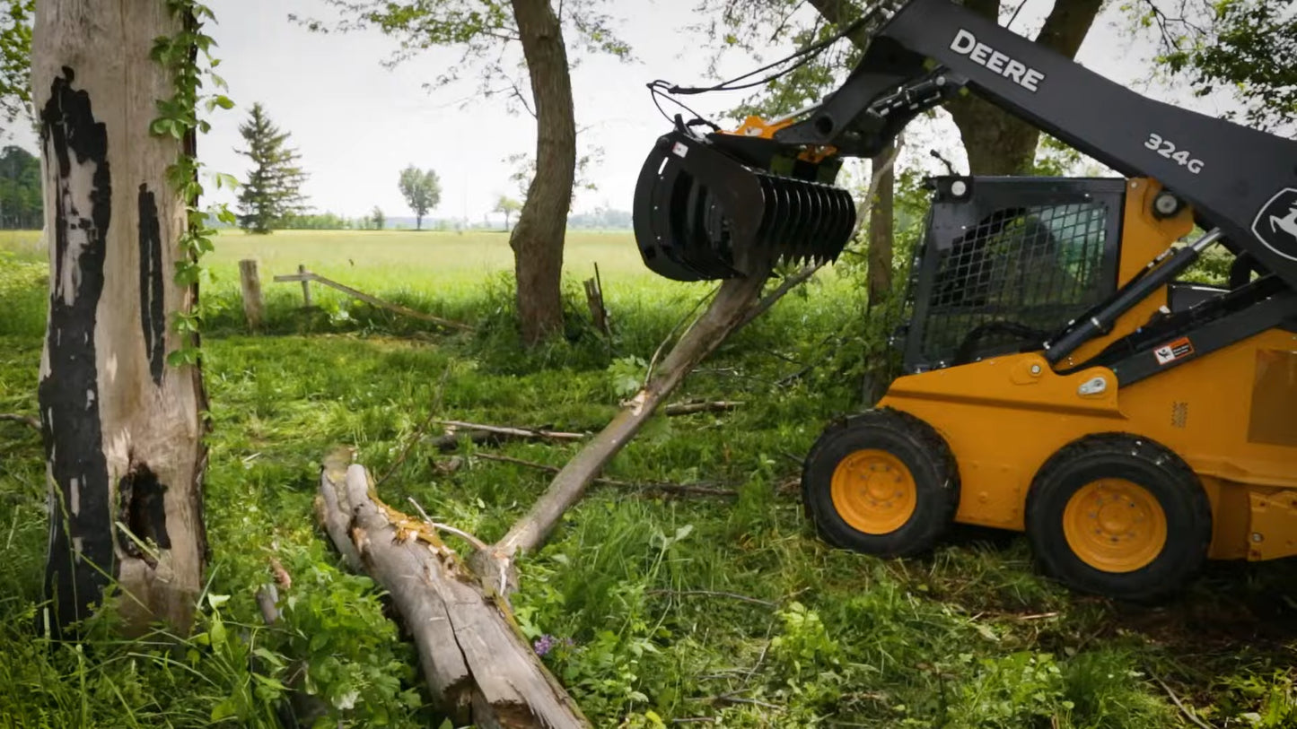 HLA Attachments Root Rake Grapple Less Mount | 66" to 96" Width | For Skid Steer