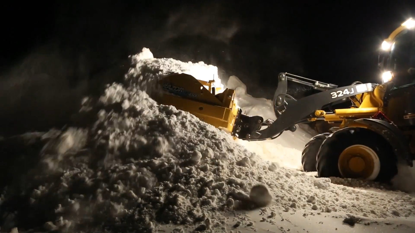 HLA Attachments | 3500 Series Snow Pusher | Edge Flex, Rubber & Steel Edge | 7 ft To 12 ft Widths | Horsepower 30 To 80 HP | For Tractors