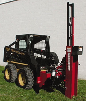 Worksaver | Hydraulic Post Driver | Models HPD-16 & HPD-22Q | Maximum Post Size 11” x 10’ | Hydraulic Flow of 3-4 GPM | For Skid Steers