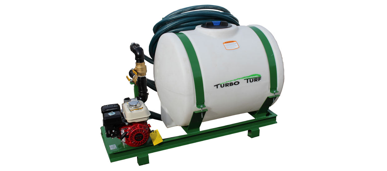 Turbo Turf Hydroseeder | Model HS-100 (Skid) | Capacity 100 Gallons | Engine Horsepower 4 HP | For Lawn Seeding & Repair