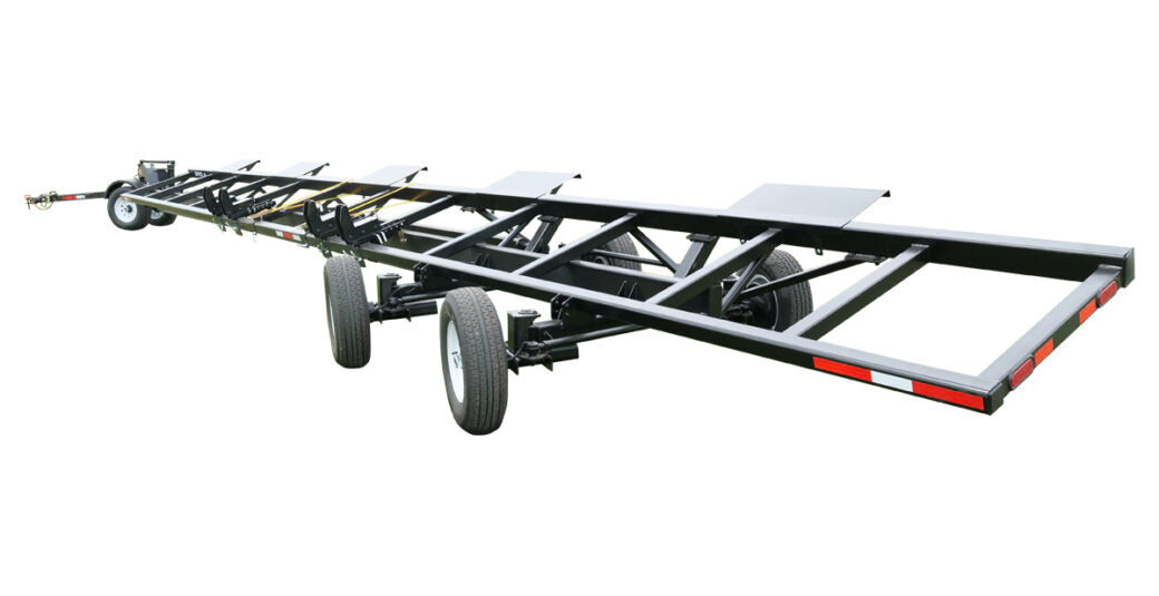 Demco | All Wheel Steer Header Transport Trailer | Model HT38AWS, HT42AWS, HT48AWS | Lengths 38' To 48' | GVW 14,000 To 16,000 lbs | Horsepower 400 To 500 HP | For Tractor
