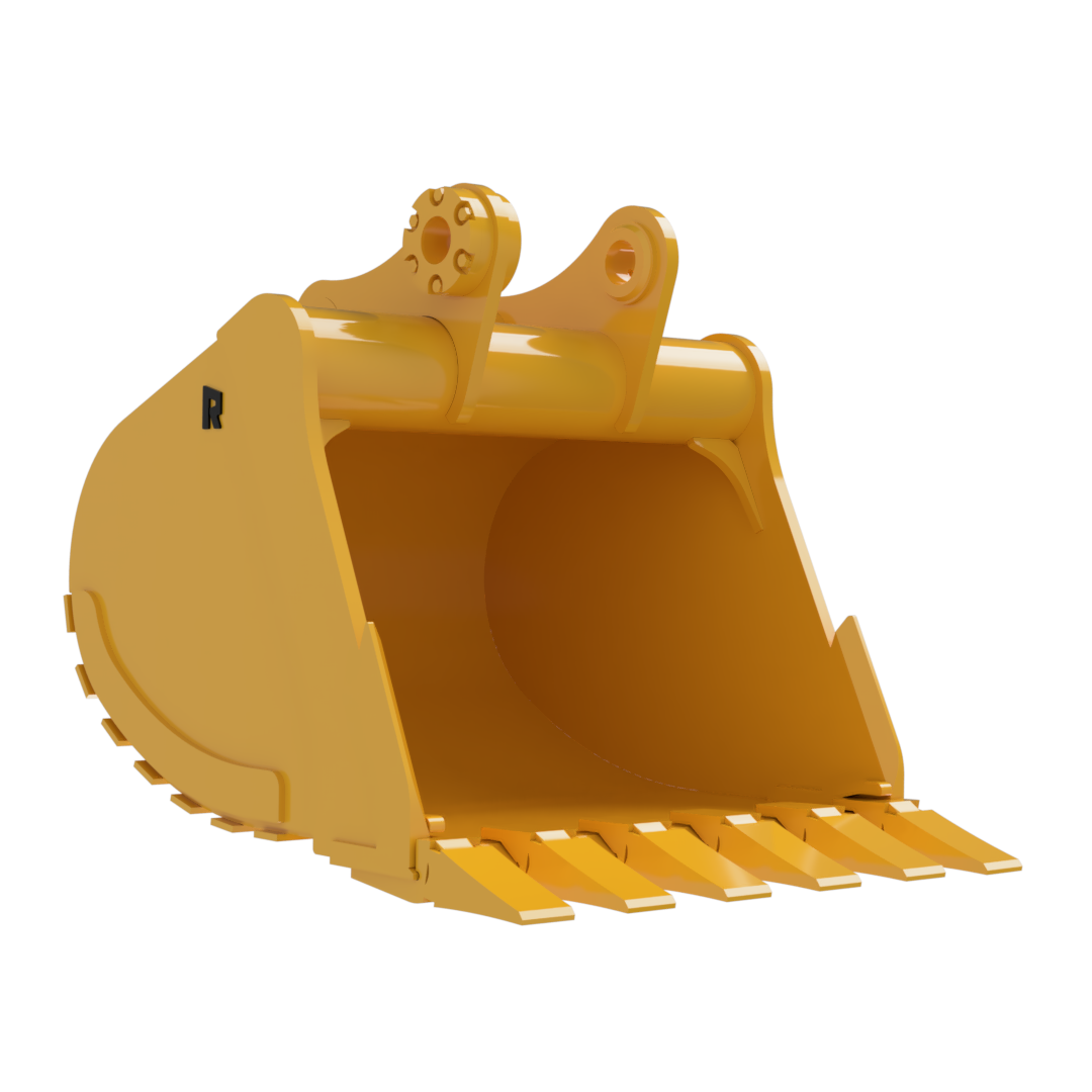 Rockland Large Heavy Duty Bucket | Tapered Endplates | Dual Radius Shell | For Excavators