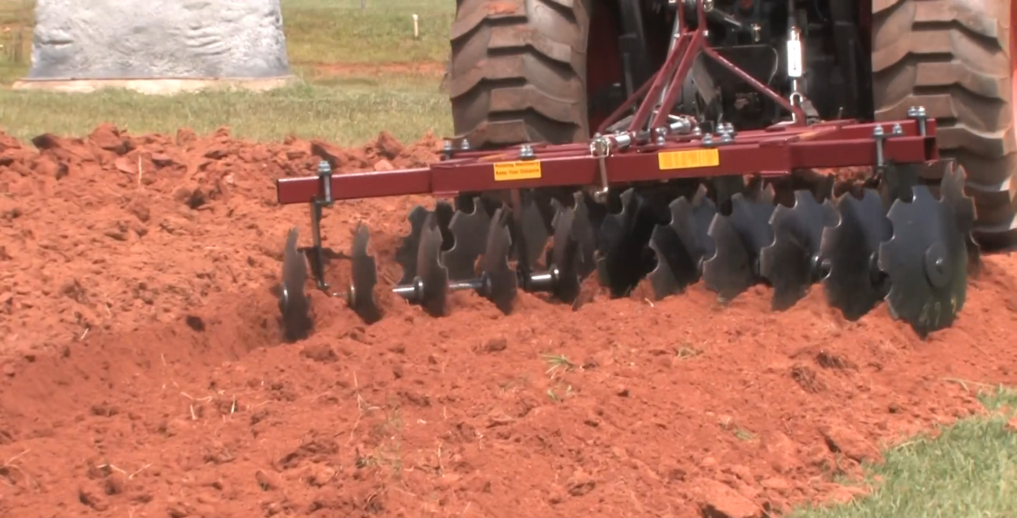 A & B EagleLine Equipment | 3-Point Clevis Hitch Disc Harrow W/ 22" All Plain Blades | Model CHH-PL Series | Width 8'2" To 11'4" | Horsepower 45 To 65 HP | For Tractor