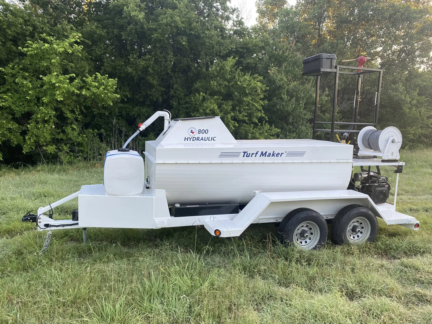 TurfMaker Hydroseeder | Model 800 | Total Capacity 800 Gallons | Skid Frame Width 47" | Double Axle Trailer Option