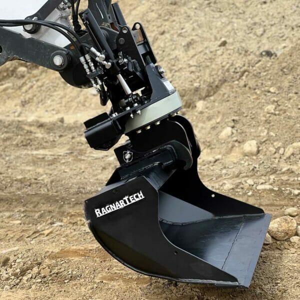 Ragnartech Tilt Rotator Series | TR-04, TR-06 & TR-08 Model | With Digging & Grading Buckets | For Kubota & Bobcat Excavators