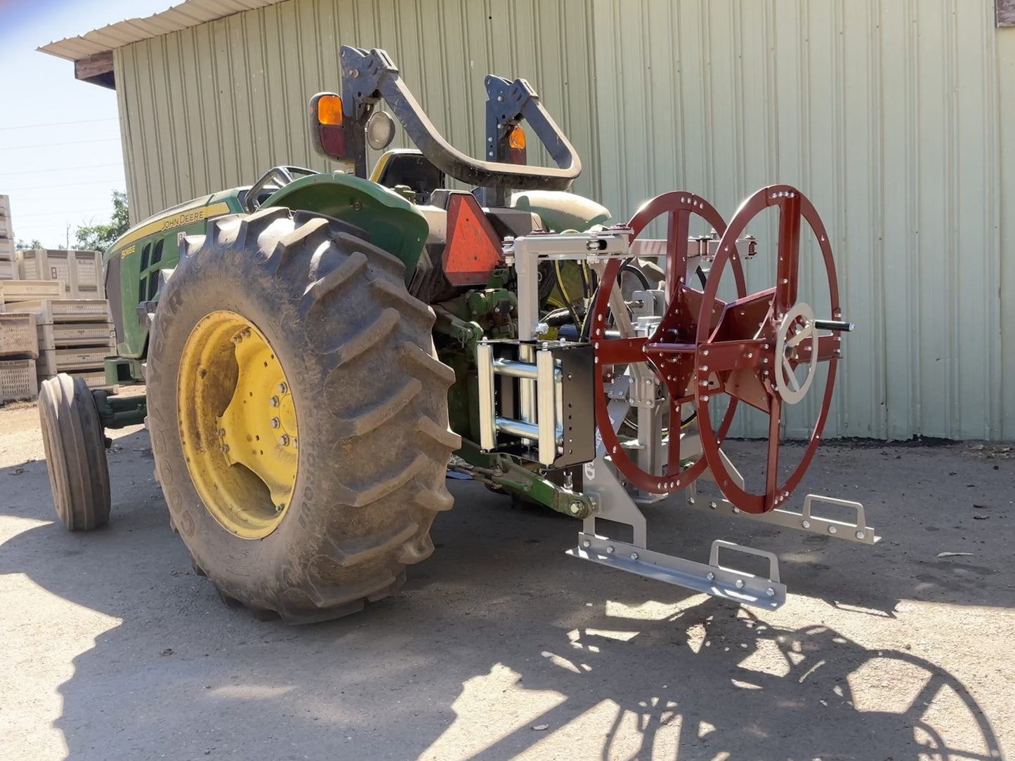 Agrishield Hydraulic 3PT. Universal Winder | Spool Diameter 36" | Hydraulic Oil Flow 5-8+ GPM | For Skid Steers & Tractors