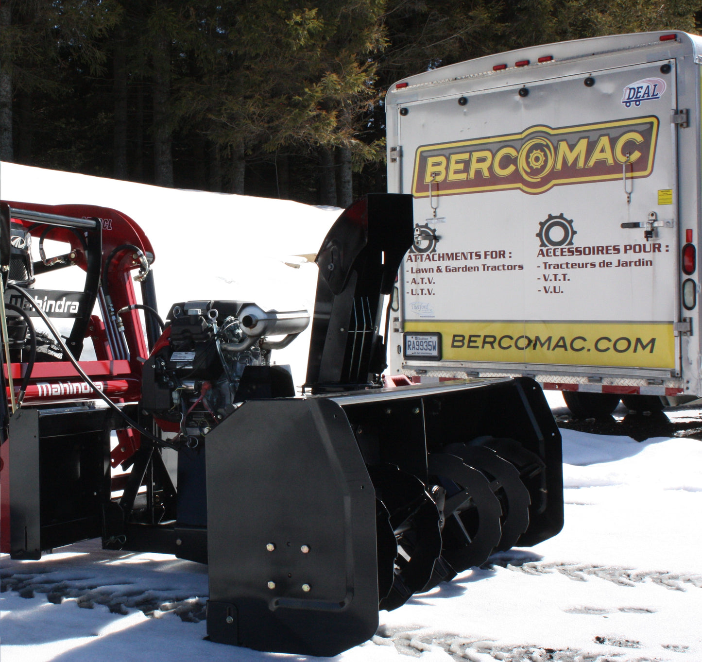 Bercomac 54" Versatile Plus Snowblower With "Skid Steer" Style Attach For Compact & Agricultural Tractor