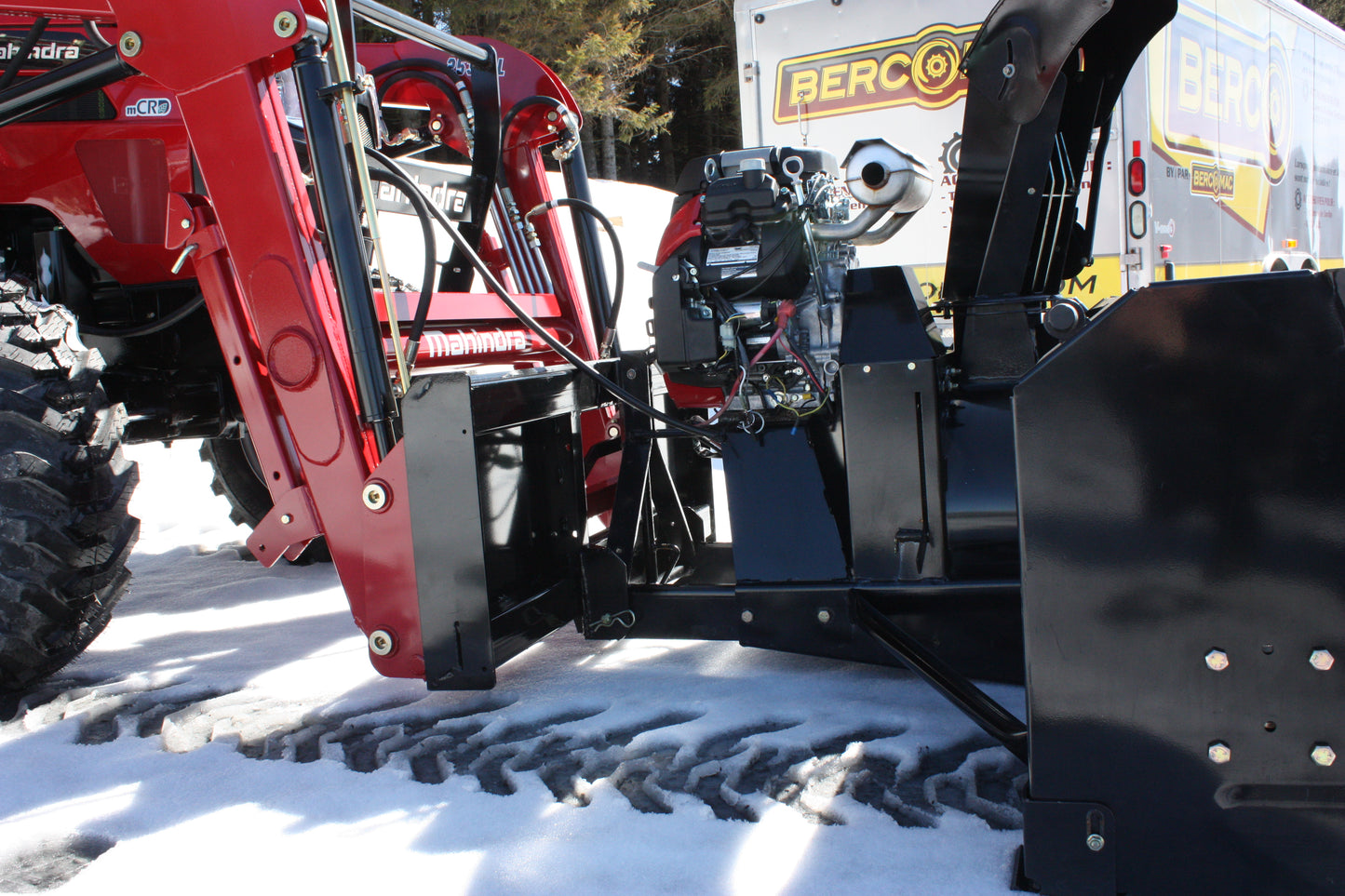 Bercomac 54" Premium Snowblower With "Skid Steer" Style Attach For Compact & Agricultural Tractor