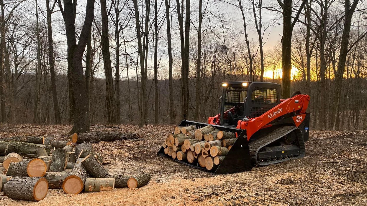 Top Dog Attachments XL Firewood Bucket | Width 75"-90" | Built From: Heavy-Duty GR50 Steel | Ideal for Firewood Handling & Debris Filtering | For Skid Steer