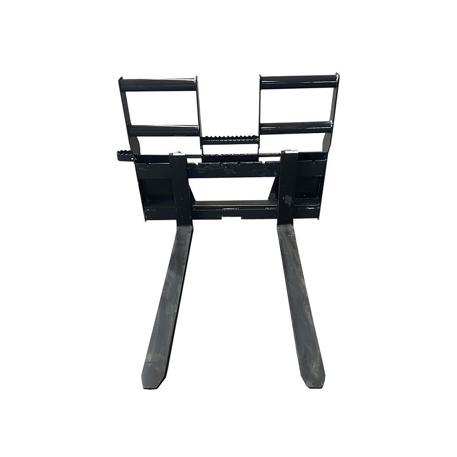 STOUT | HD Walk-Through Pallet Fork Frame | Grade 50 Steel | Forks 48"-72" | Up to 5,500 lb Capacity| Class 2 | Forged Fork Rail | 8-Position Adjustment | For Skid Steers