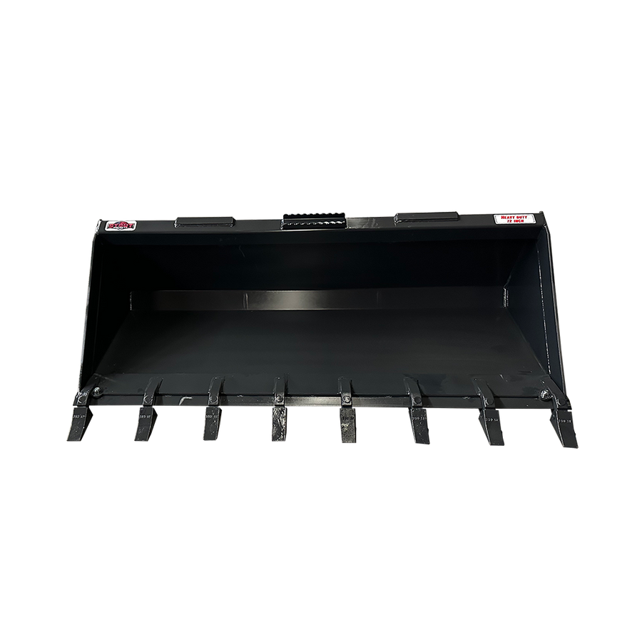 STOUT | Material Bucket | Single Edge | Models 36", 42", 48" Widths | 13–22 kW (18–30 HP) | For Skid Steer