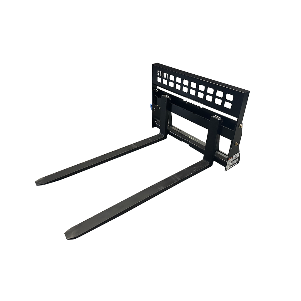 STOUT | Pro & HD Pallet Fork Frames | Walk-Thru & Full Back Designs | CL1, CL2, CL3 Compatibility | Built for Skid Steers & Mini Loaders