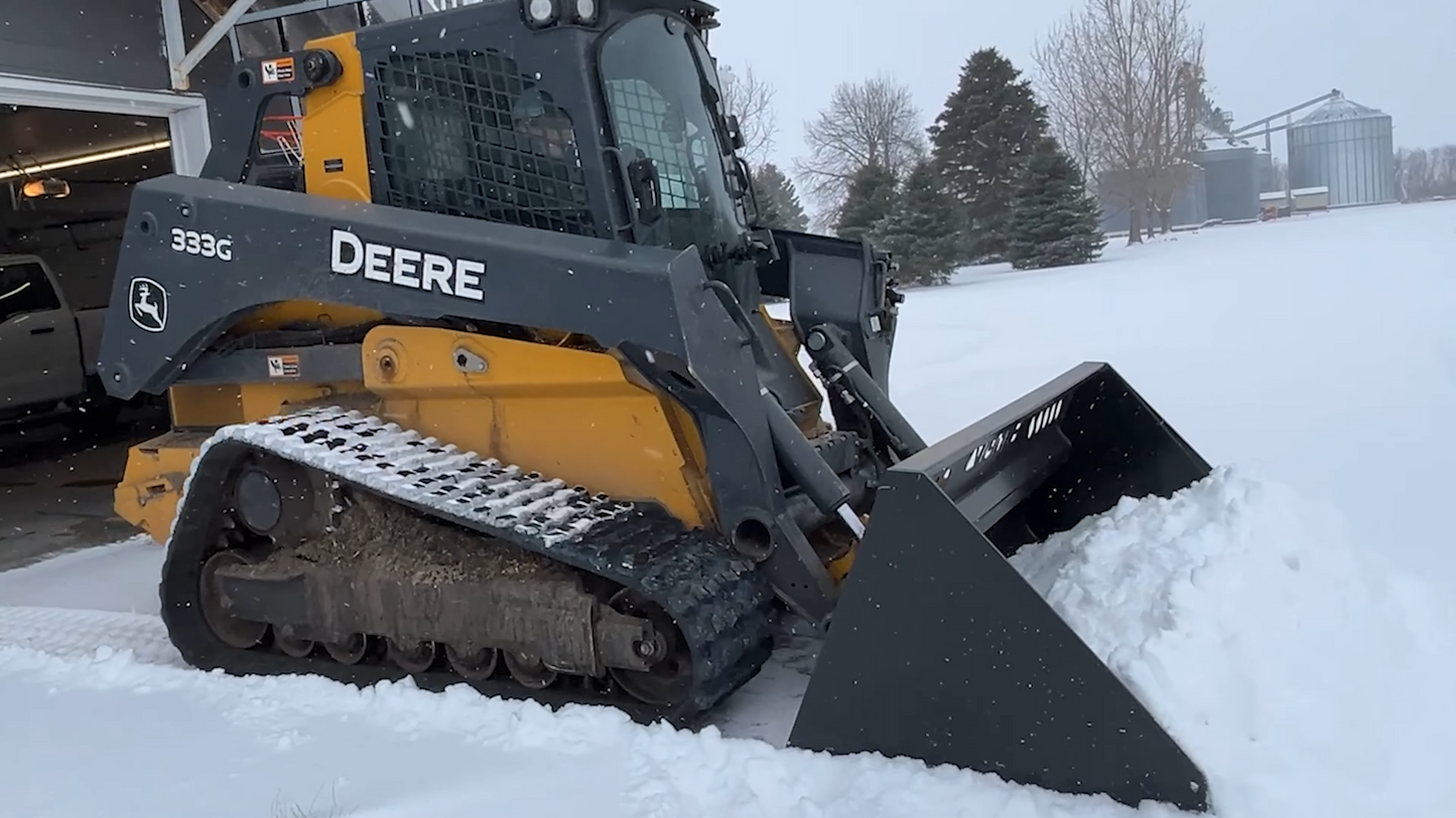 Ignite Attachments Light Material Snow Bucket | Width 84" | Capacity 43.92 Cu. Ft. | Hydraulic Flow Range 13–25 GPM | For Skid Steers
