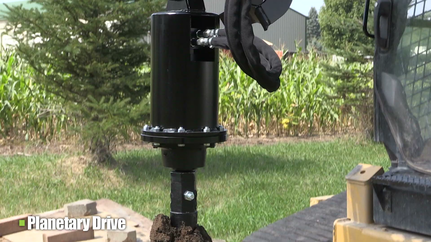 Erskine Industrial Earth Auger | Model PD-40 | Maximum Diameter 48" | Maximum Hydraulic Flow 40 GPM | For Skid Steer