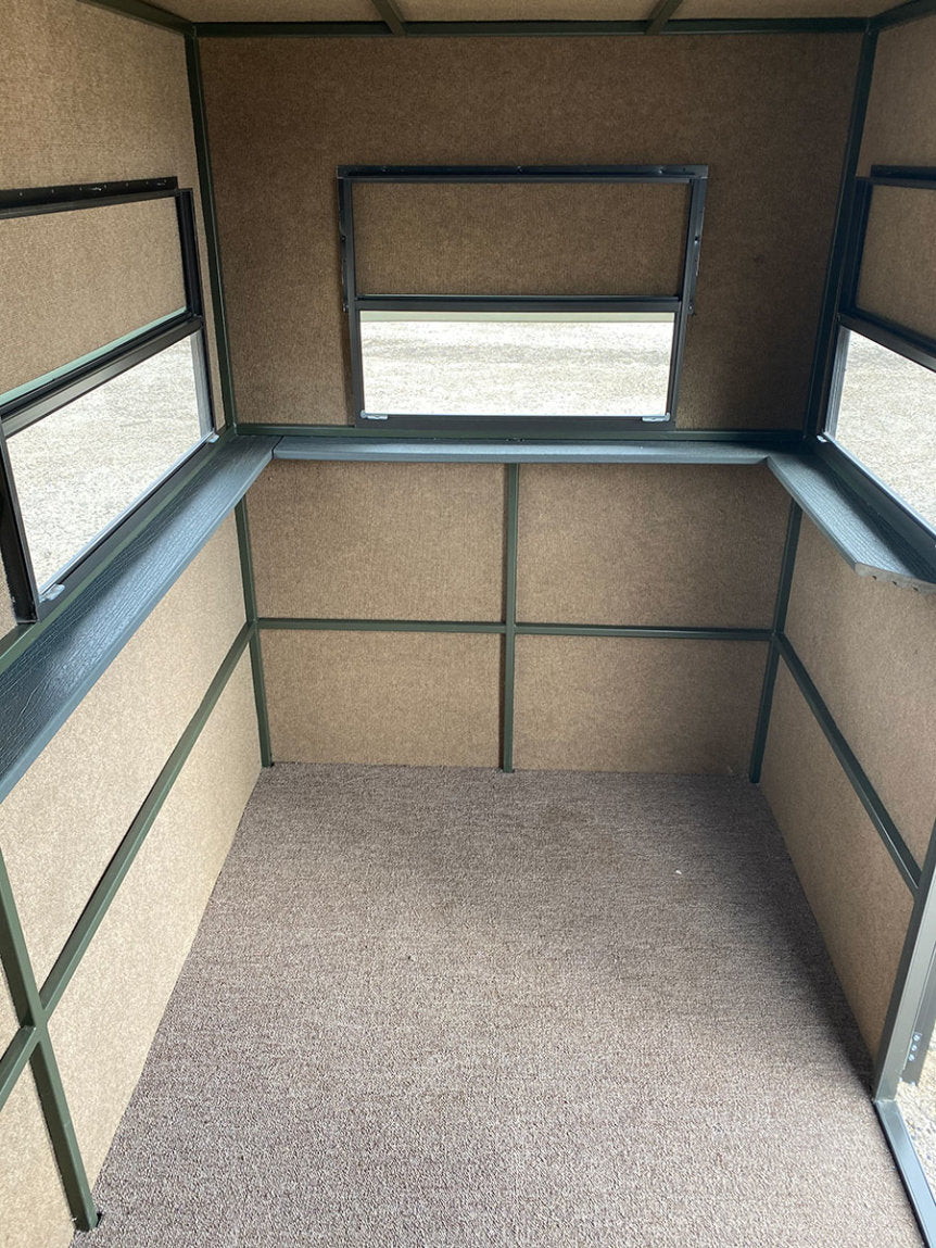 AWS Blind | Bushlan Outfitter Hunting Blinds | Models 5x5, 5x7 & 5x9 | Widths 60", 84" & 108" | Tower Heights Ground, 4', 8' & 12' | All-Metal Build | Combo Bow/Rifle Windows | For Deer Hunting