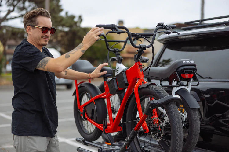 JackRabbit | Micro Electric Bike | Model MG Doble | Lightweight 2-Up Electric Micro Hauler | 20” & 24” Street Tires | 749W Cargo Motor | 48+ Mile Range | For Urban, Travel & Everyday Missions