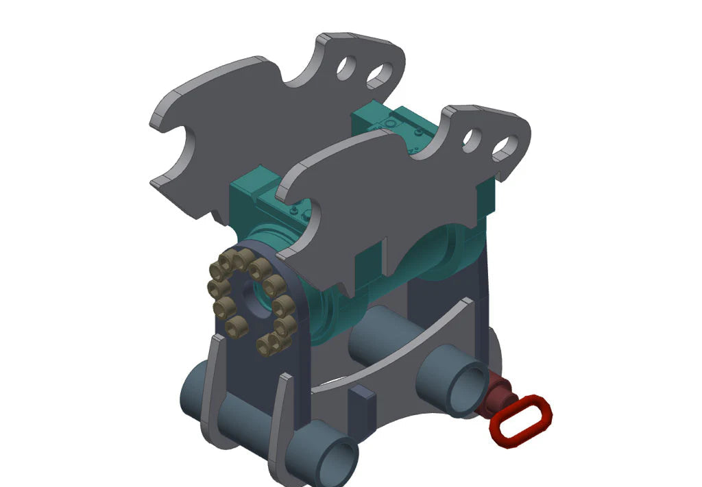 TAG Power Tilt Coupler | Heavy Duty 180° Rotating Interface | Parker/Helac Actuator | 2–60 Ton | For Excavators