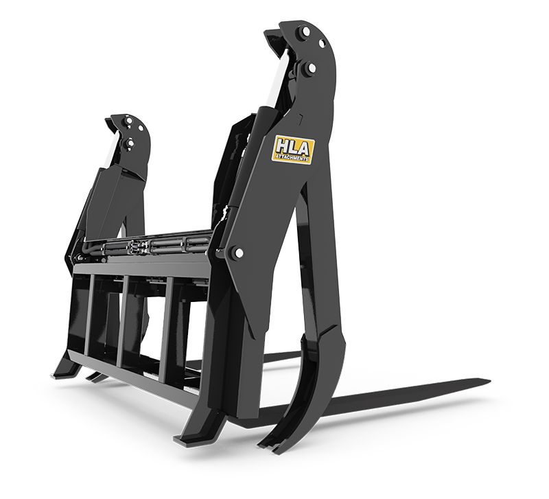 HLA Attachments Log Grapple Fork With Less Mount | Tines Length 48" and 54" Inches | For Tractor / Skid Steer / Excavator