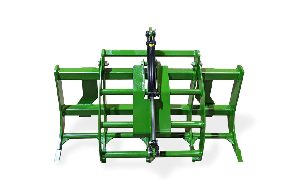 LMC AG 60" Width Medium Duty Grapple Loader Attachment with Hydraulic Cylinder | For Tractors & Skid Steers