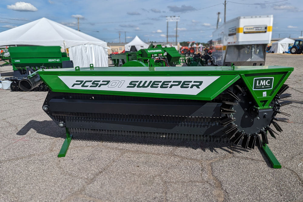 LMC AG Single Side Pecan Sweeper | 6" Bar Sweeper With Hydraulic Control Valve | For Tractor