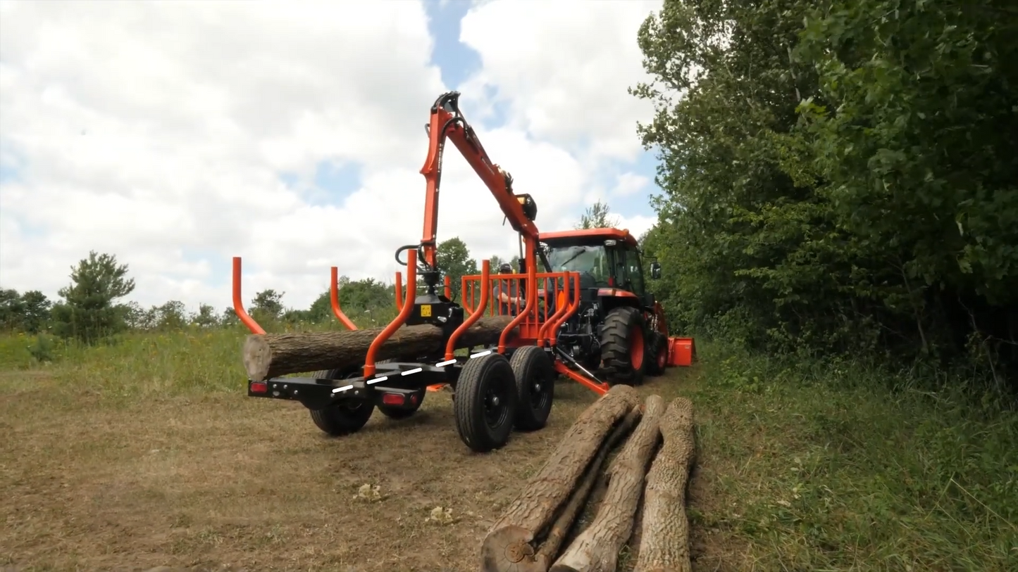 Wallenstein | Log Loader | Models LXT-95 & LXT-115 | Bed Length 96" To 132" | Horsepower 6.5 To 10 HP | For Tractors